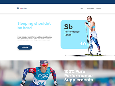 Biomarker Web Store branding design health supplements typography ui ux