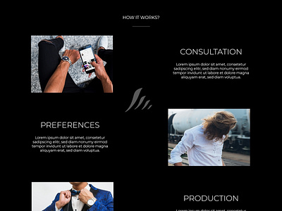 How it works Elements of Home Page for Men's pomade company