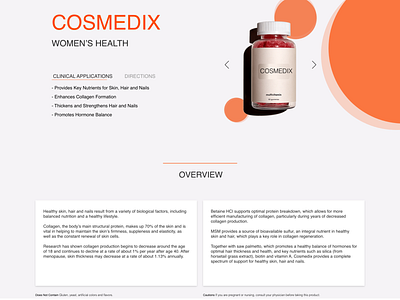 Product Page Elements for Woman's Health Shop adobe xd design home page product card product page shopify ui design ux design
