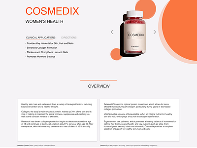 Product Page Elements for Woman's Health Shop