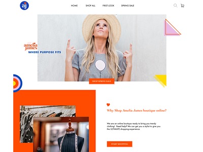 Home Page of new women's clothes site adobe xd home page shopify ui design ux design