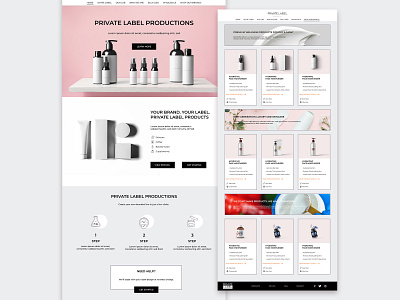 Home screen and Product Page for label company adobe xd design home page label product card product page shopify ui ui design ux design