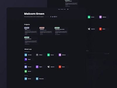 Personal Portfolio | malcom.sh branding design development frontend portfolio react ui