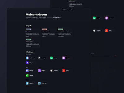 Personal Portfolio | malcom.sh branding design development frontend portfolio react ui