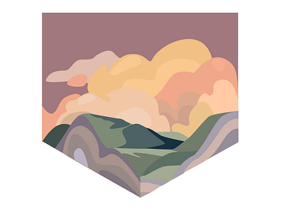 Warm Haze [illustration] clouds design illustration illustrator mountains soft vector