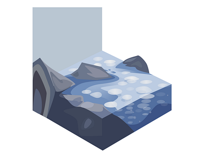 Frigid Waters design ice illustration illustrator mountains soft vector water