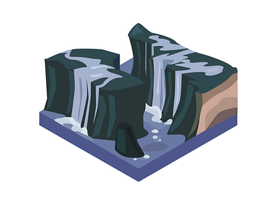 Fragmented Cliffs design ice illustration illustrator mountains vector water