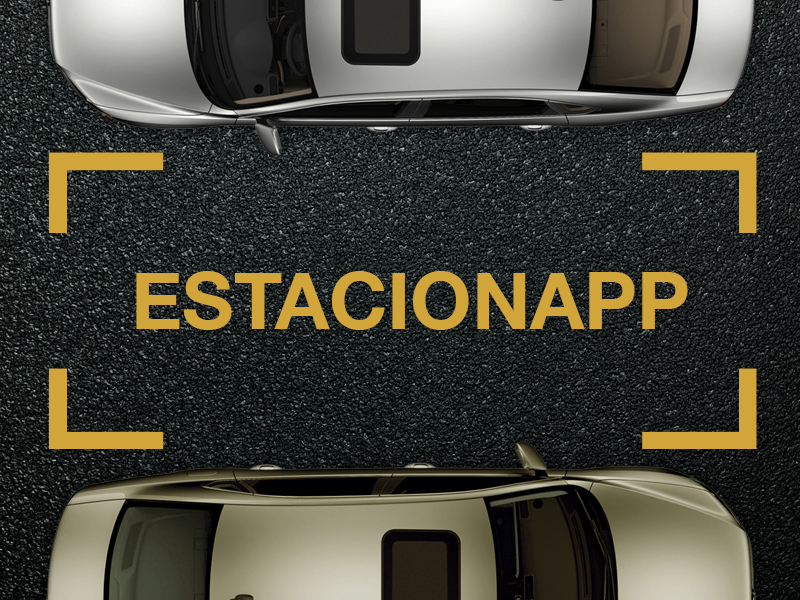 Estacionapp Branding parking estacionamiento splash road cars