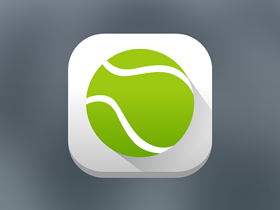 Tennis App icon ball gradient icon long shadow material push rounded tennis