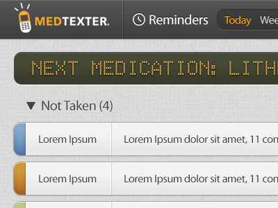 An app to send medication reminders css3 digital display medicine meds pattern reminders smooth subtle texture