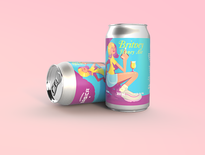 Britney - Honey Ale beer beer identity branding can cartoon character girl hookups illustration type vector