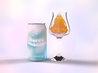 Hoppy Dreams Beer Co. 3d beer beer branding beer label beercan branding dimension ohnotype
