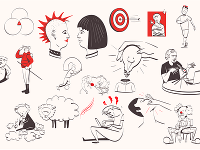 DMNTS - MODERN LIFE 2 cartoon character doodle illustration lifestyle people vector
