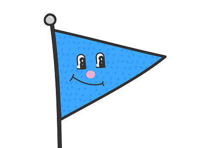 Happy Start character doodle flag happy illustration vector