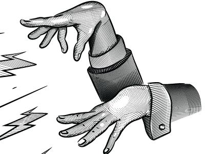 Magic Hands ashurado blackandwhite engraving hands illustration lineart magic