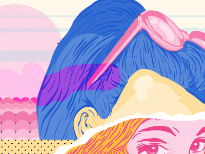 Nolita collage girl illustration vector wip