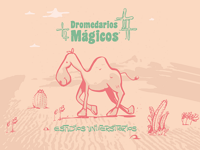 Dromedarios Mágios cartoon character design engraving geometric illustration mexican