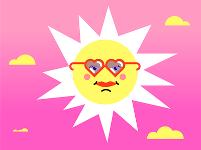 Sunny vibe chill doodle funny glasses illustration pool summer sun vector