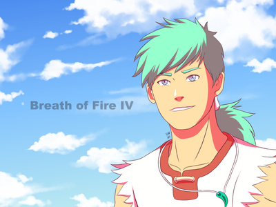 Ryu fanart from Breath Of Fire 4 anime character dragon game illustration japan psone ryu