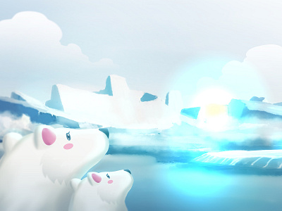 Polar Bear and the big blue light bedtimestory bluelight character cute illustration northpool polarbear storybook