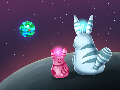 Moon Rabbit character cute illustration kids kidsillustration storybook