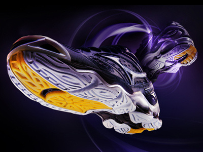 Mizuno Wave Tornado shoe composite abstract background composite dark isolated shoe sports web website