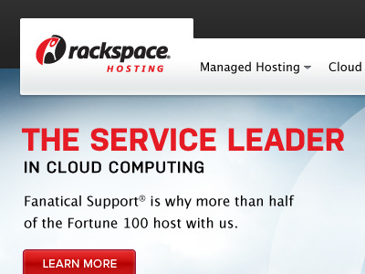 Rackspace Homepage typekit ui web design website