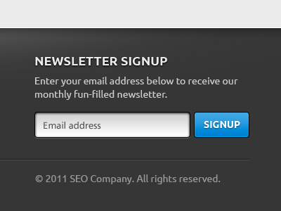 Newsletter Signup - Footer blue button footer input newsletter signup ui web web design website