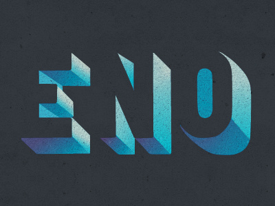 ENO experiment #1 3d 3d letters art color custom type dark gradient grunge knockout noise shading texture typography