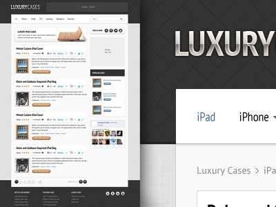 Luxury Cases Theme - Homepage metal metallic theme web web design website wordpress