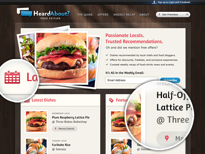 HeardAbout New Landing crisp food photograph web web design website wood