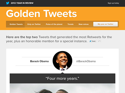 Golden Tweets gold mustard proxima nova quote twitter web design yellow