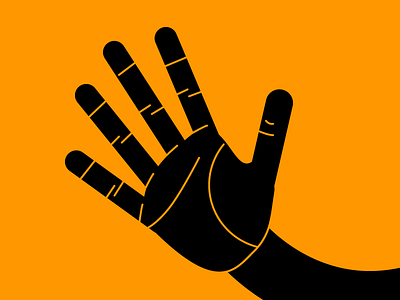 Hand black hand illustration palm two colors vector