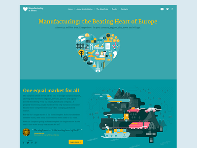 Manufacturing At Heart europe illustration manufacturing site website