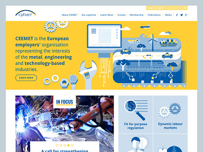 Ceemet home page engineering europe focus home home page illustration industries metal site technology based website