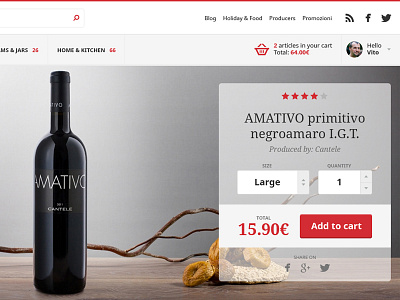 Italian food ecommerce cart ecommerce italian italy product quantity share shop size user wine