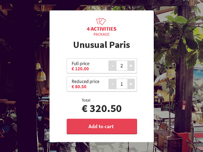 Add to cart box activity add booking box button cart musement package panel paris price ticket