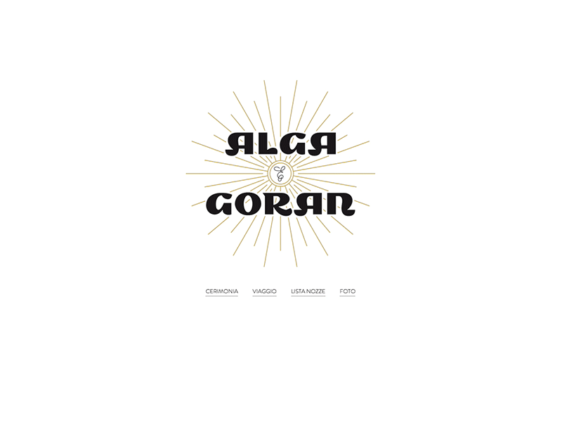 Alga & Goran animation css javascript onepage scroll svg vector wedding