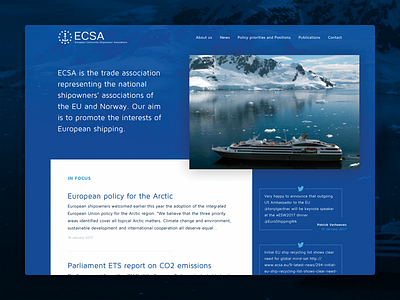 ECSA website association community eu europe european focus ship shipowners shipping trade tweet vessel