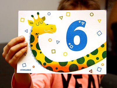 Happy birthday Giraffe birthday boy card giraffe happy riso risograph six