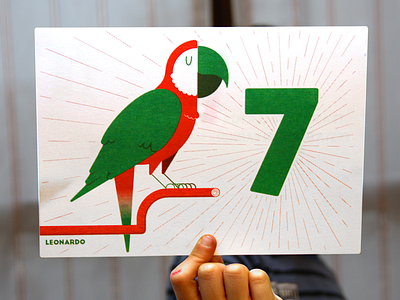 Happy birthday Parrot bird birthday boy card happy parrot riso risograph seven