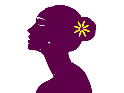 Branding - GandaWin Magazine flat logo flower logo purple woman profile
