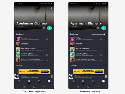 JioSaavn UX Micro-case study app app design artist concept design jiosaavn music music app search streaming ui ux