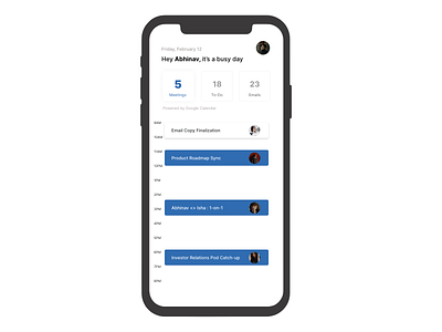 Daily Schedule Dashboard (Concept) app app design calendar concept design productivity