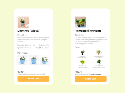 Buy a Plant - Product Page (App) adobexd app app design concept design e commerce plant plants ui