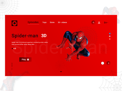 Spiderman adobe xd branding cartoon cartoon character dailyui design dribbble ui ux web webdesign