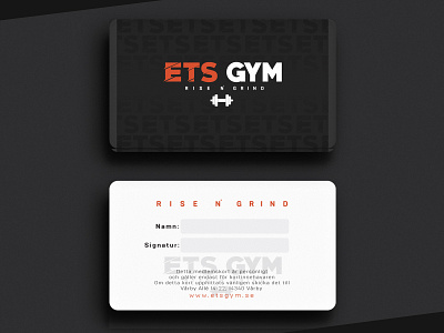 ETS GYM - MEMBERSHIP CARD brand identity branding business card design gym logo illustration letter logo logo design logodesign logomark logotype new print print material print materials style typography vector web design