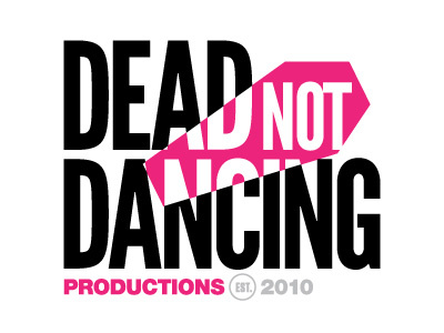 Dead Not Dancing 80s black bold coffin. pink dead filmography fun logo production