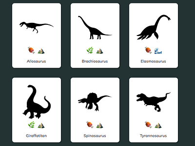 Dinosaur grid dinosaurs game memory pwa webapp