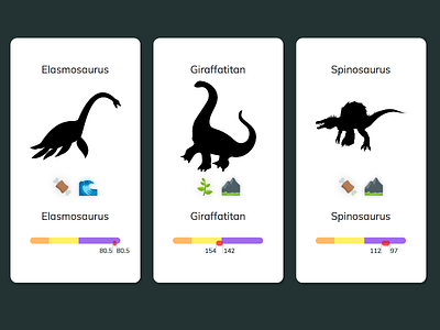 Dino cards with timeline